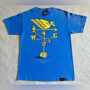 Orisue “Leading The Way” T-Shirt Blue Yellow Eagle Compass Medium Streetwear